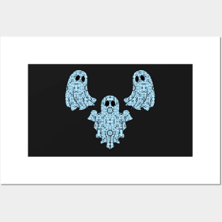 Halloween Ghost Native Ojibwe Floral by Niibidoon Posters and Art